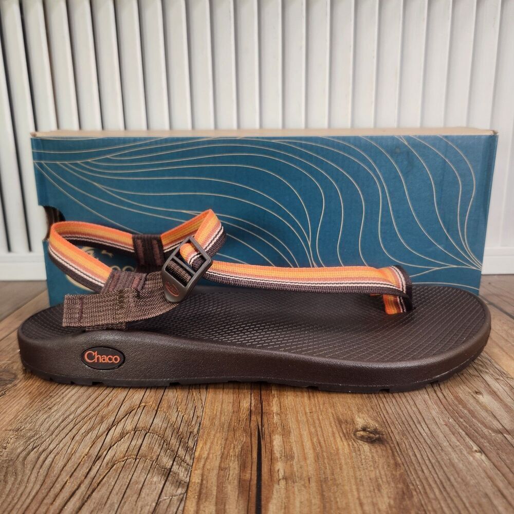 Chaco Bodhi Belt Java Sandals Mens 13 Orange Brown Toe Loop Strappy Beach Shoes